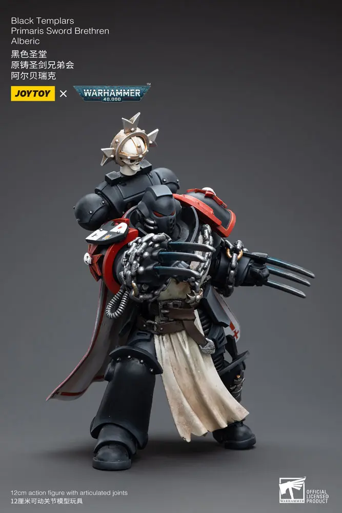 Warhammer 40k 1/18 Black Templars Primaris Sword Brethren Alberic akciófigura 12 cm termékfotó