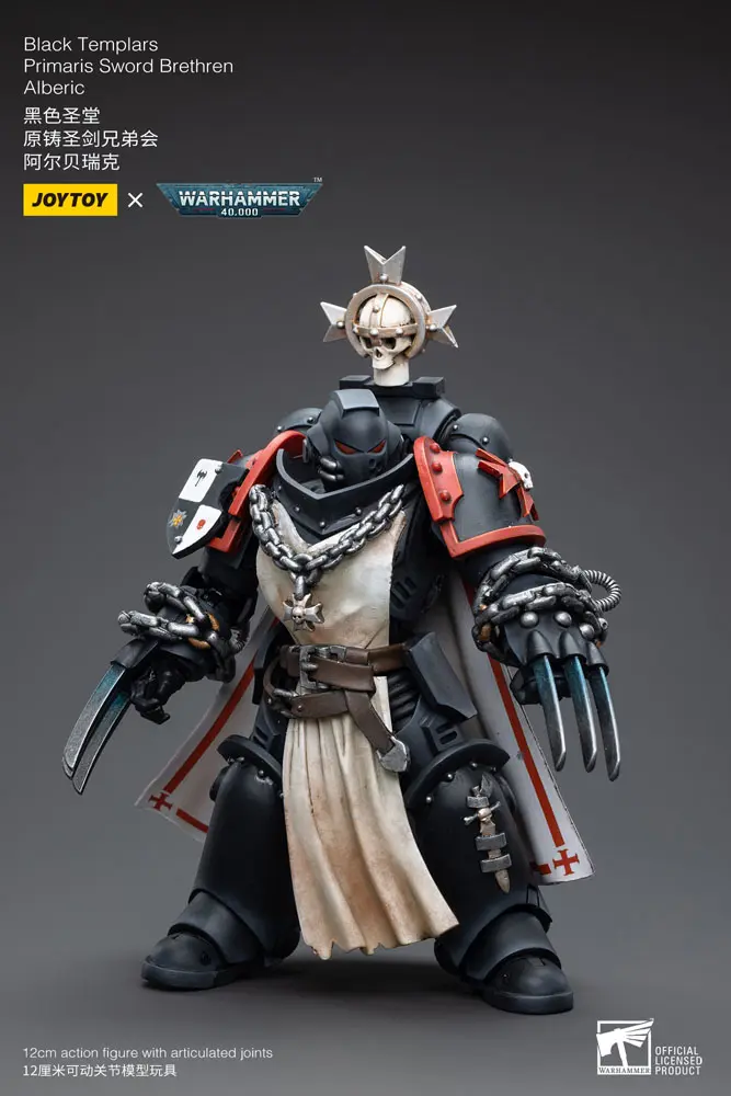 Warhammer 40k 1/18 Black Templars Primaris Sword Brethren Alberic akciófigura 12 cm termékfotó