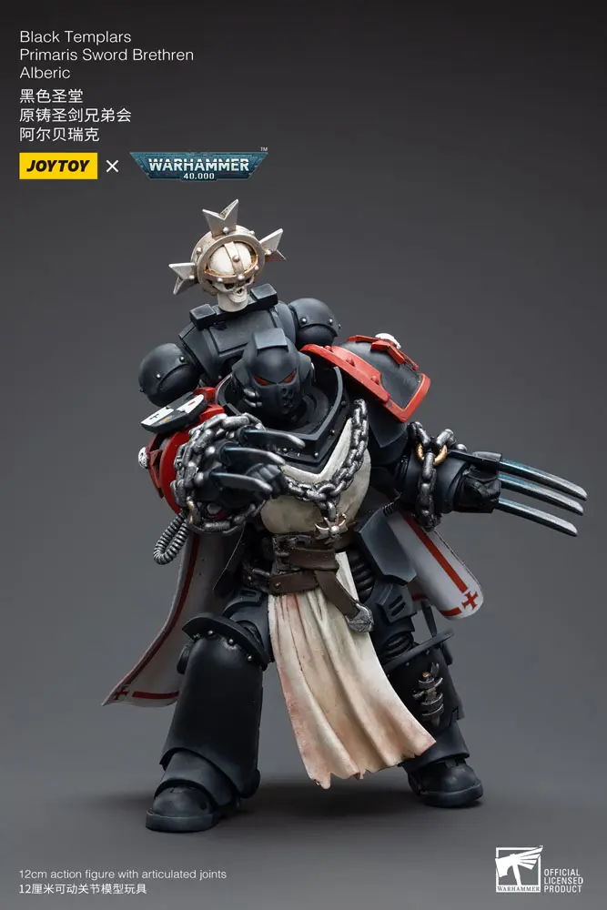 Warhammer 40k 1/18 Black Templars Primaris Sword Brethren Alberic akciófigura 12 cm termékfotó
