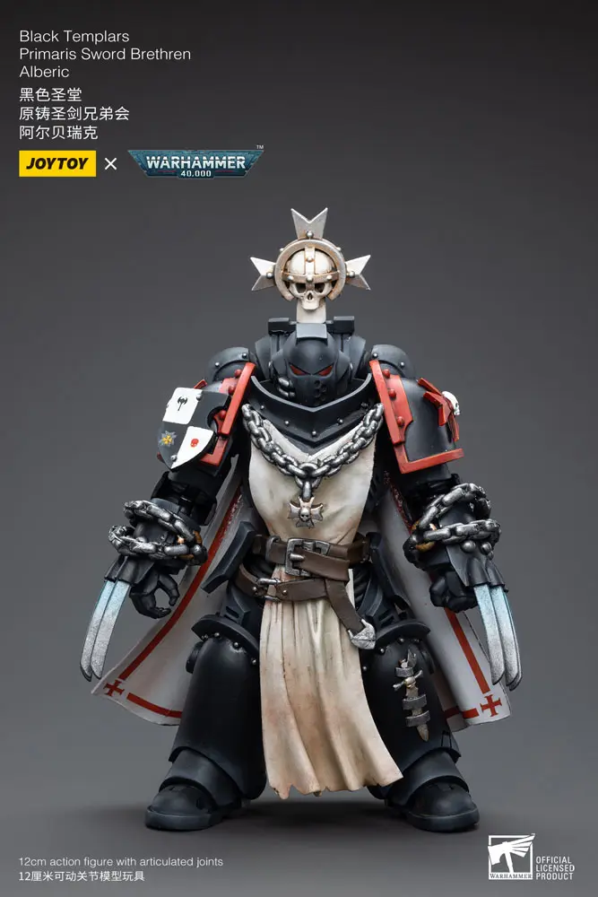 Warhammer 40k 1/18 Black Templars Primaris Sword Brethren Alberic akciófigura 12 cm termékfotó