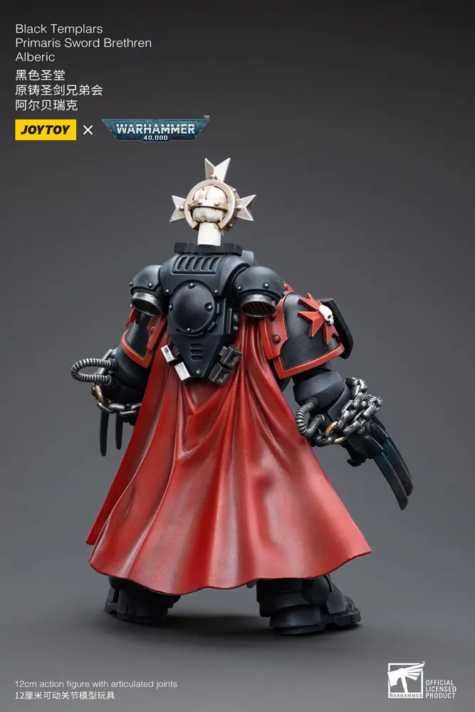 Warhammer 40k 1/18 Black Templars Primaris Sword Brethren Alberic akciófigura 12 cm termékfotó