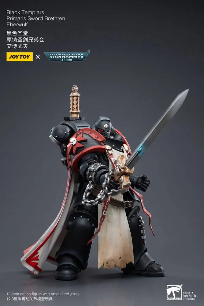 Warhammer 40k 1/18 Black Templars Primaris Sword Brethren Eberwulf akciófigura 12 cm termékfotó