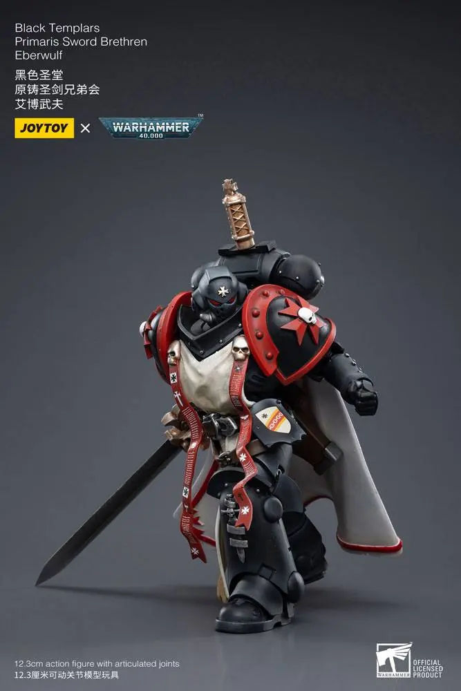 Warhammer 40k 1/18 Black Templars Primaris Sword Brethren Eberwulf akciófigura 12 cm termékfotó