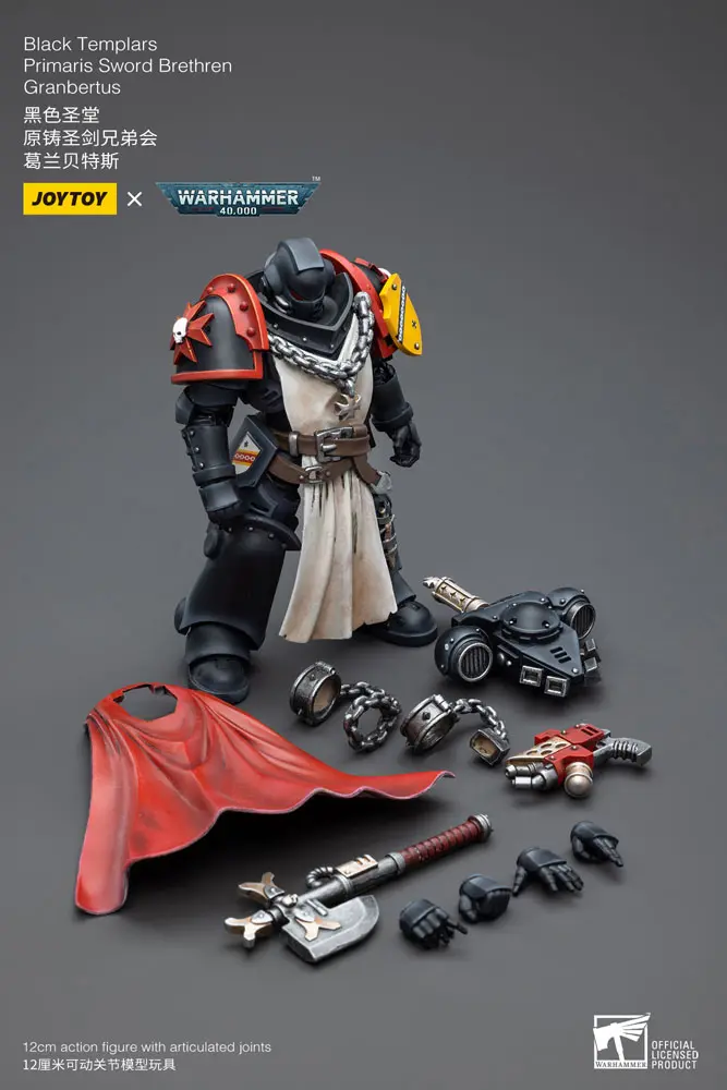 Warhammer 40k 1/18 Black Templars Primaris Sword Brethren Granbertus akciófigura 12 cm termékfotó