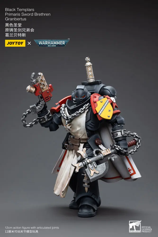 Warhammer 40k 1/18 Black Templars Primaris Sword Brethren Granbertus akciófigura 12 cm termékfotó