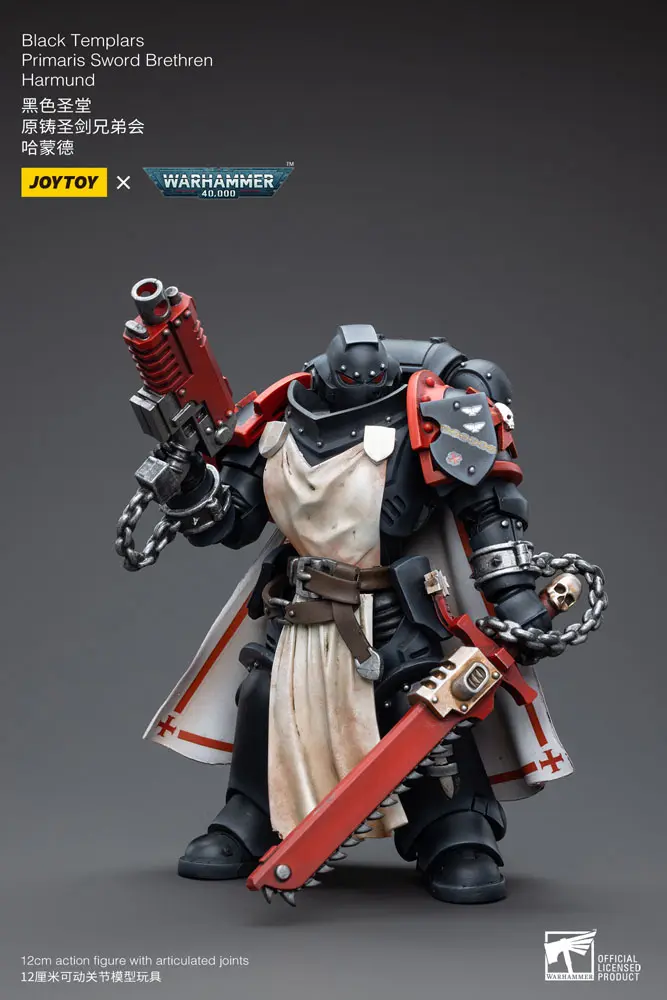 Warhammer 40k 1/18 Black Templars Primaris Sword Brethren Harmund akciófigura 12 cm termékfotó