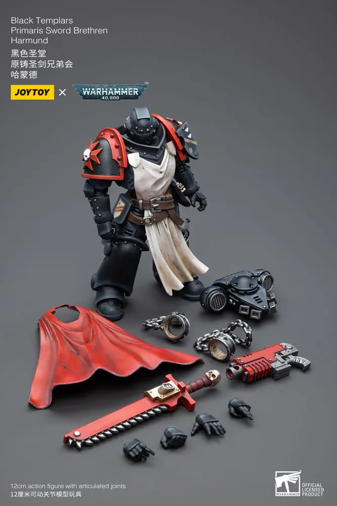 Warhammer 40k 1/18 Black Templars Primaris Sword Brethren Harmund akciófigura 12 cm termékfotó