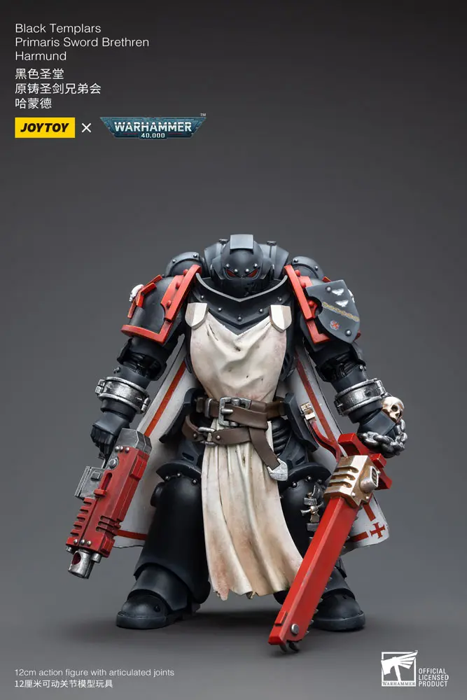 Warhammer 40k 1/18 Black Templars Primaris Sword Brethren Harmund akciófigura 12 cm termékfotó