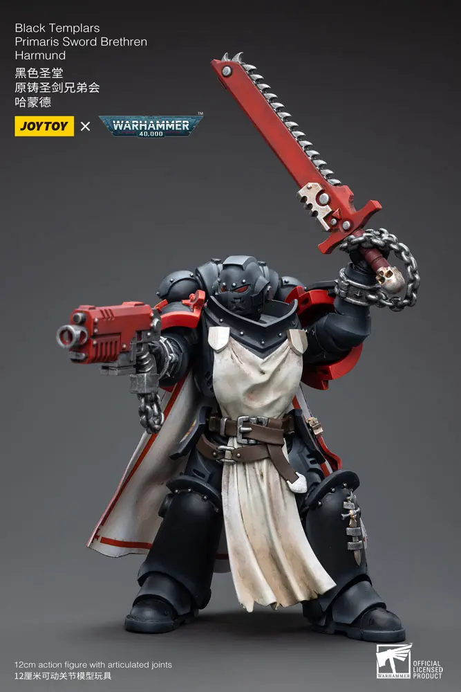 Warhammer 40k 1/18 Black Templars Primaris Sword Brethren Harmund akciófigura 12 cm termékfotó