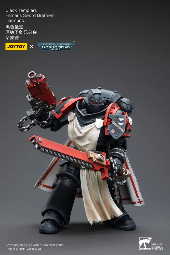 Warhammer 40k 1/18 Black Templars Primaris Sword Brethren Harmund akciófigura 12 cm termékfotó