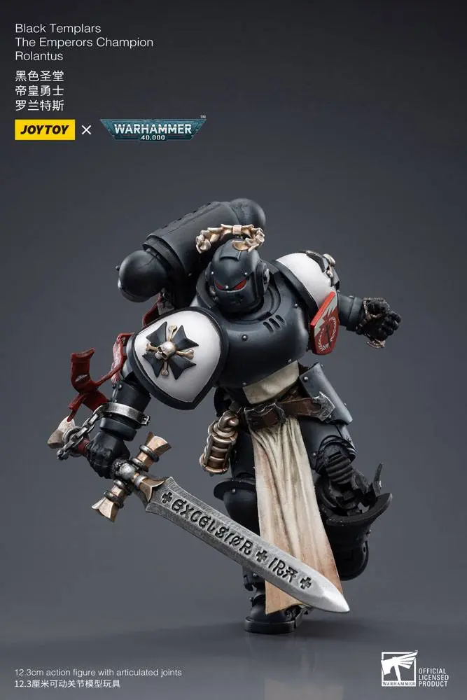 Warhammer 40k  1/18 Black Templars The Emperors Champion Rolantus akciófigura 12 cm termékfotó