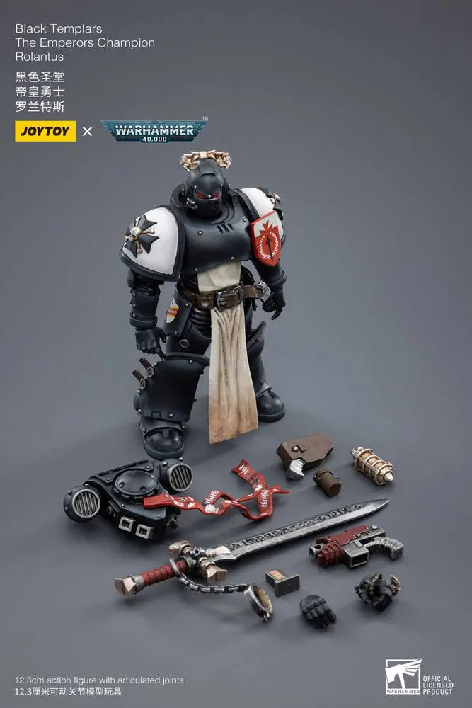 Warhammer 40k  1/18 Black Templars The Emperors Champion Rolantus akciófigura 12 cm termékfotó