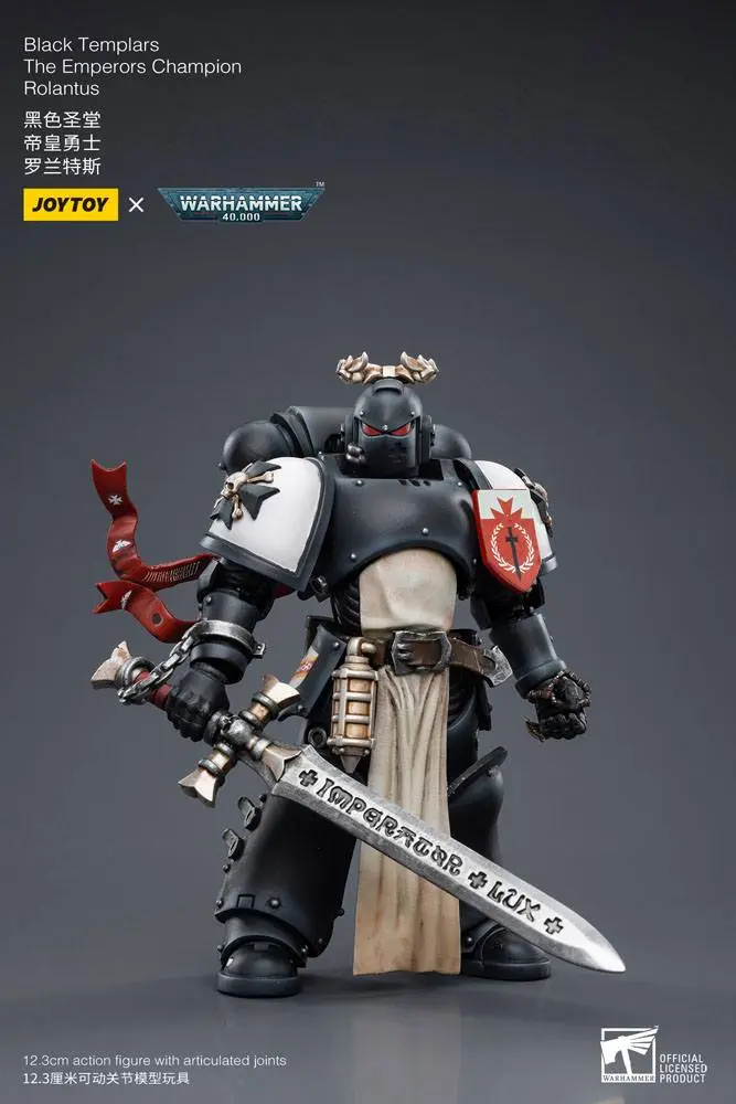 Warhammer 40k  1/18 Black Templars The Emperors Champion Rolantus akciófigura 12 cm termékfotó