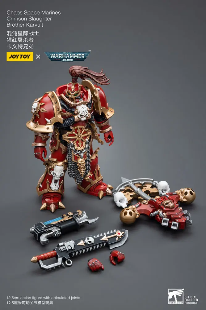 Warhammer 40k 1/18 Chaos Space Marines Crimson Slaughter Brother Karvult akciófigura 12 cm termékfotó
