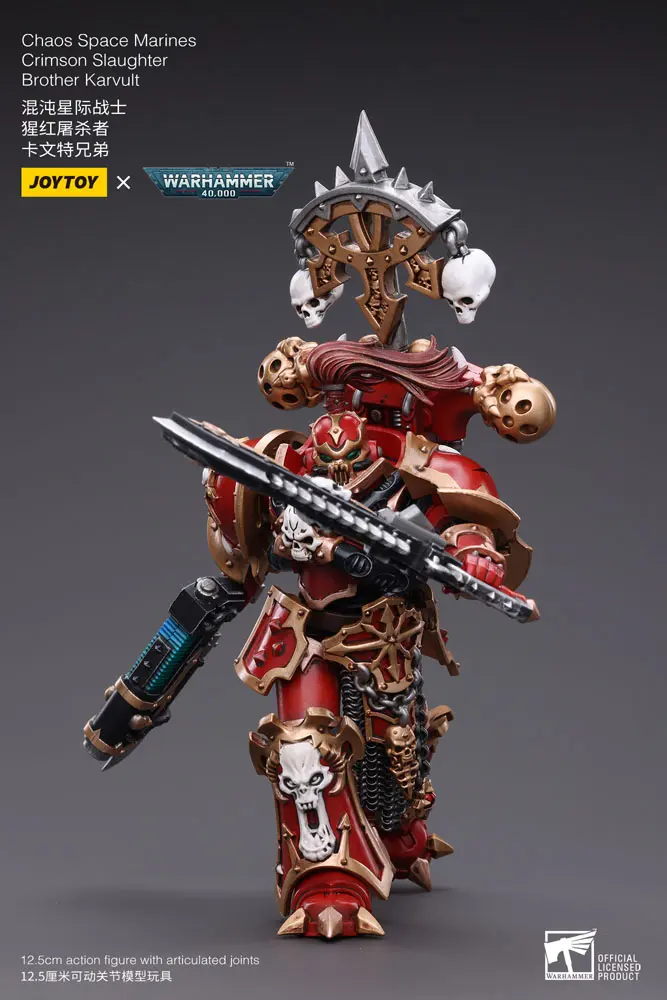 Warhammer 40k 1/18 Chaos Space Marines Crimson Slaughter Brother Karvult akciófigura 12 cm termékfotó