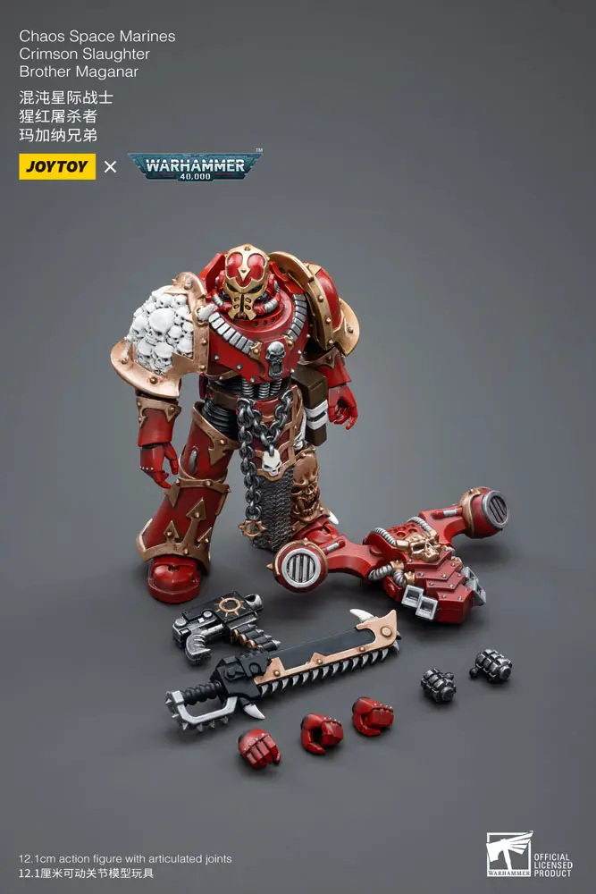 Warhammer 40k 1/18 Chaos Space Marines Crimson Slaughter Brother Maganar akciófigura 12 cm termékfotó