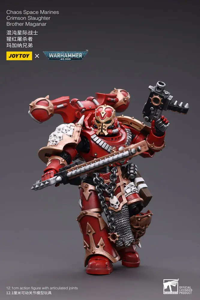 Warhammer 40k 1/18 Chaos Space Marines Crimson Slaughter Brother Maganar akciófigura 12 cm termékfotó