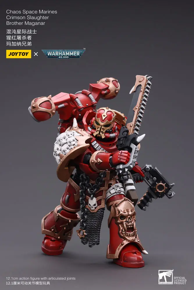Warhammer 40k 1/18 Chaos Space Marines Crimson Slaughter Brother Maganar akciófigura 12 cm termékfotó