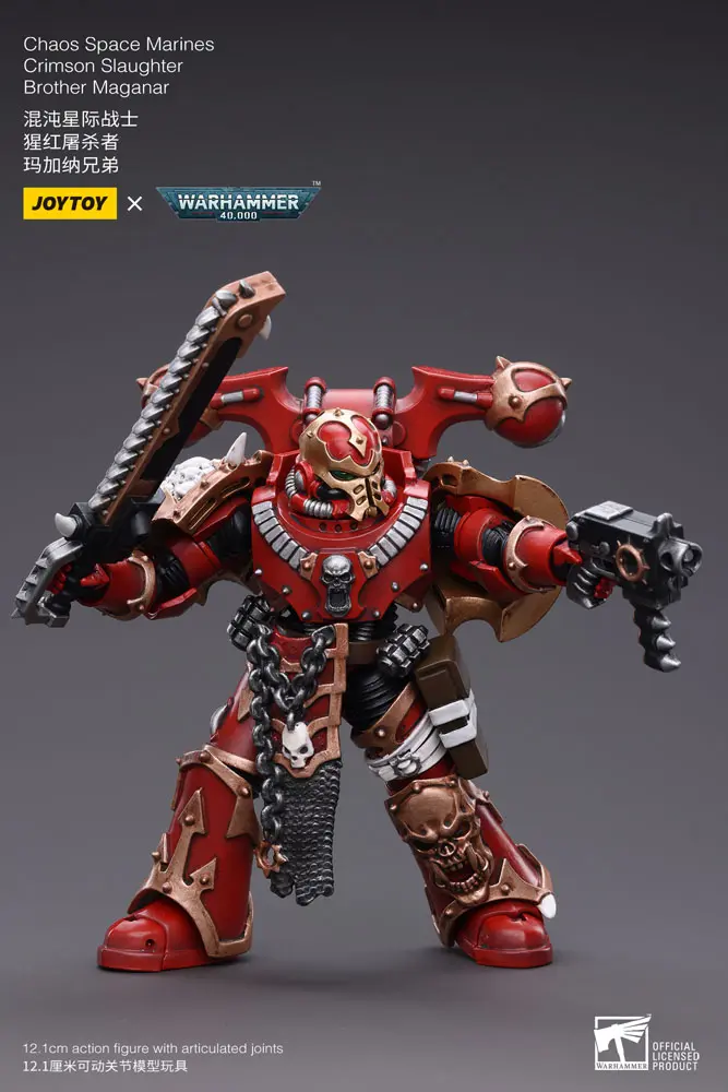 Warhammer 40k 1/18 Chaos Space Marines Crimson Slaughter Brother Maganar akciófigura 12 cm termékfotó