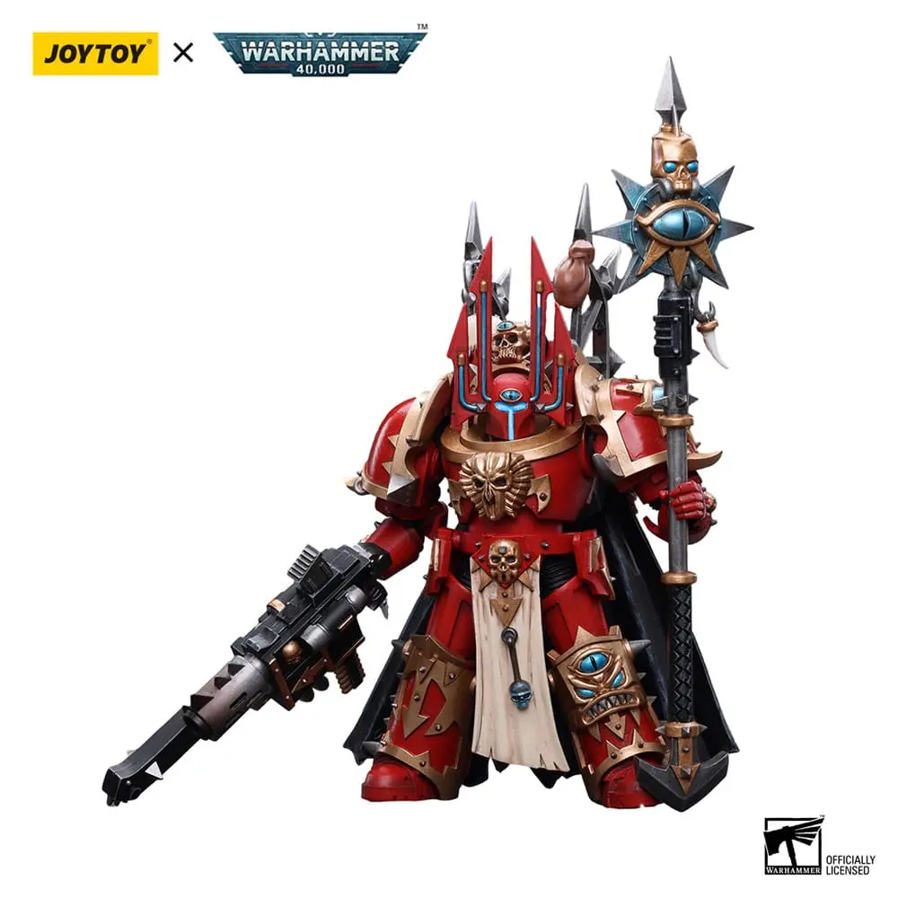 Warhammer 40k 1/18 Chaos Space Marines Crimson Slaughter Sorcerer Lord in Terminator Armour akciófigura 12 cm termékfotó