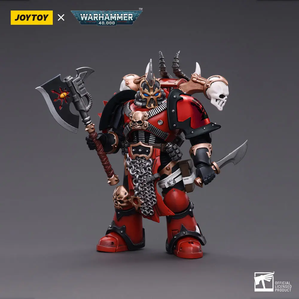 Warhammer 40k 1/18 Chaos Space Marines piros Corsairs Exalted Champion Gotor the Blade akciófigura 12 cm termékfotó