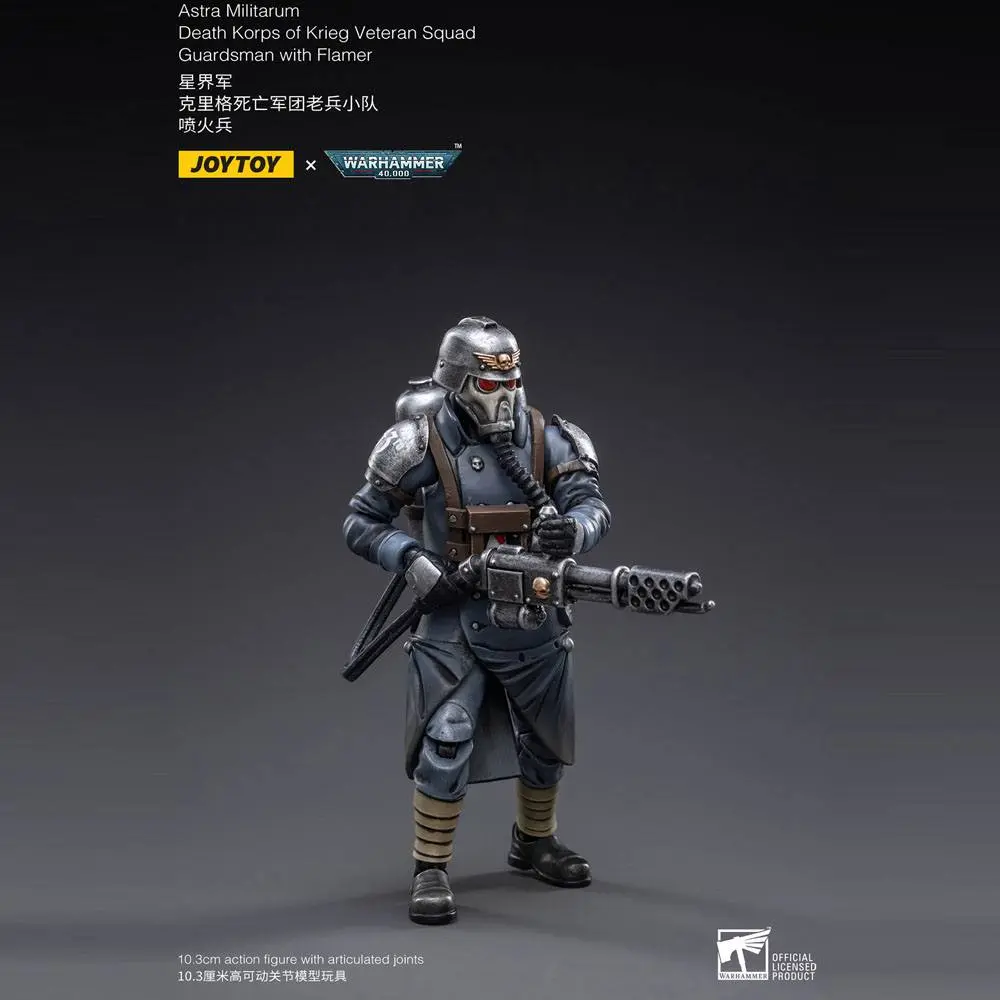 Warhammer 40k 1/18 Death Korps of Krieg Veteran Squad Guardsman with Flamer akciófigura 10 cm termékfotó