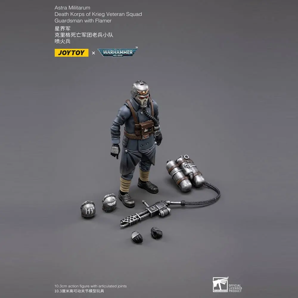 Warhammer 40k 1/18 Death Korps of Krieg Veteran Squad Guardsman with Flamer akciófigura 10 cm termékfotó
