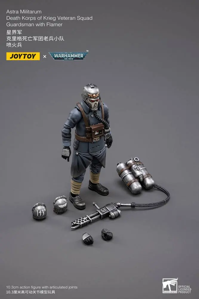 Warhammer 40k 1/18 Death Korps of Krieg Veteran Squad Guardsman with Flamer akciófigura 10 cm termékfotó