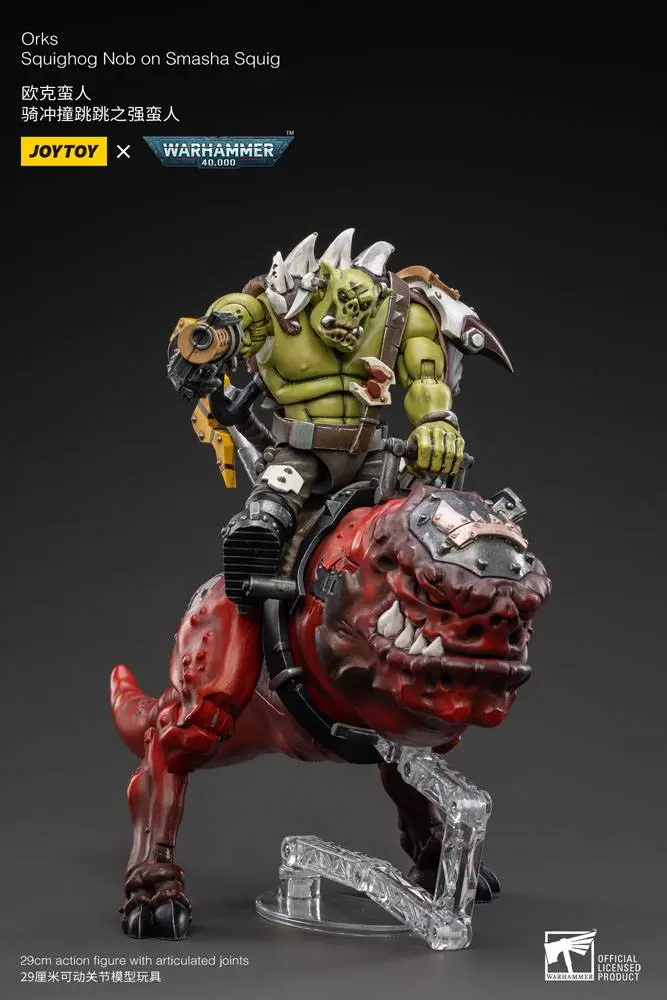 Warhammer 40k 1/18 Orks Squighog Nob On Smasha Squig akciófigura termékfotó