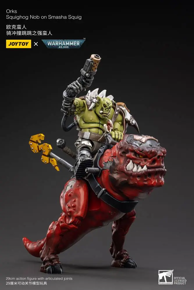 Warhammer 40k 1/18 Orks Squighog Nob On Smasha Squig akciófigura termékfotó