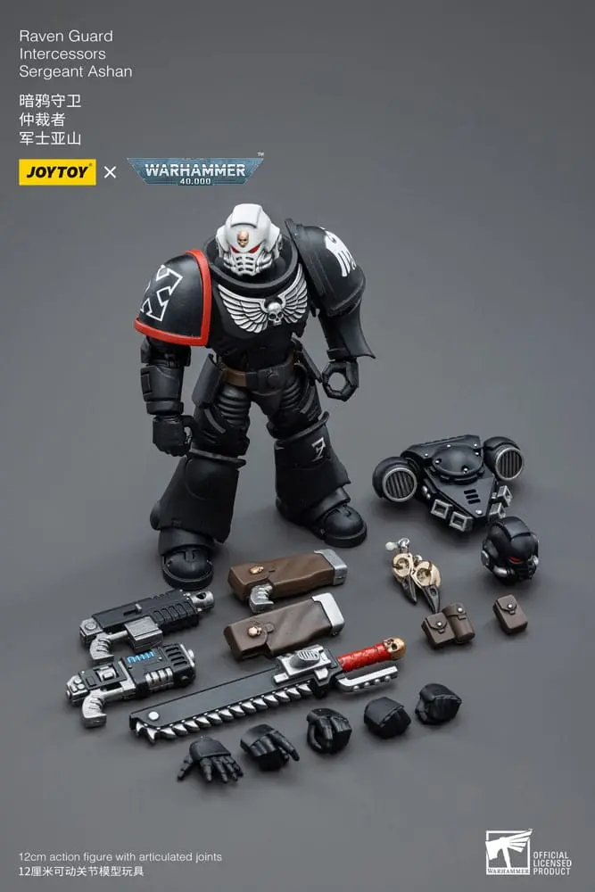 Warhammer 40k 1/18 Raven Guard Intercessors Sergeant Ashan akciófigura 12 cm termékfotó