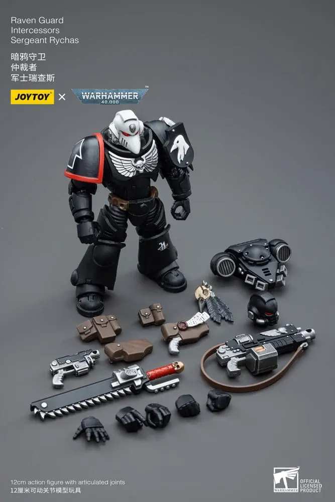 Warhammer 40k 1/18 Raven Guard Intercessors Sergeant Rychas akciófigura 12 cm termékfotó