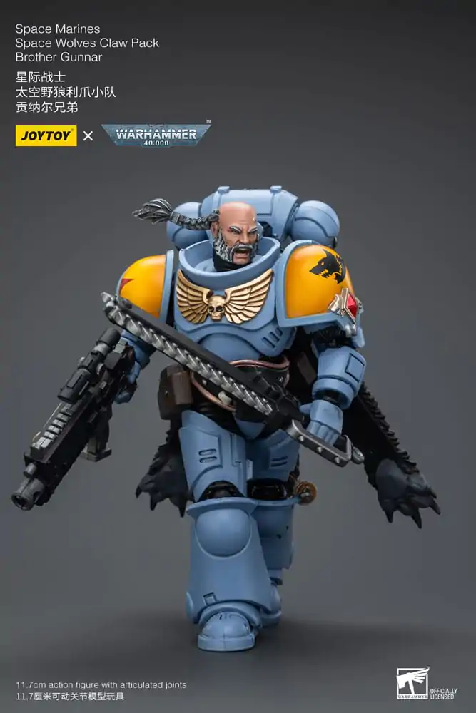 Warhammer 40k 1/18 Space Marines Space Wolves Claw Pack Brother Gunnar akciófigura 12 cm termékfotó