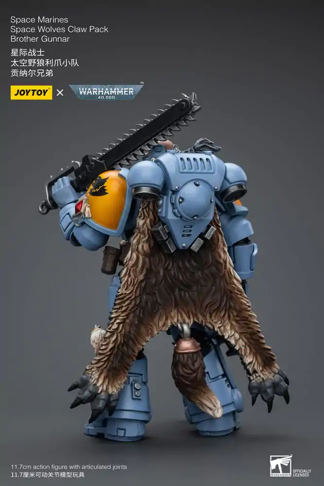 Warhammer 40k 1/18 Space Marines Space Wolves Claw Pack Brother Gunnar akciófigura 12 cm termékfotó