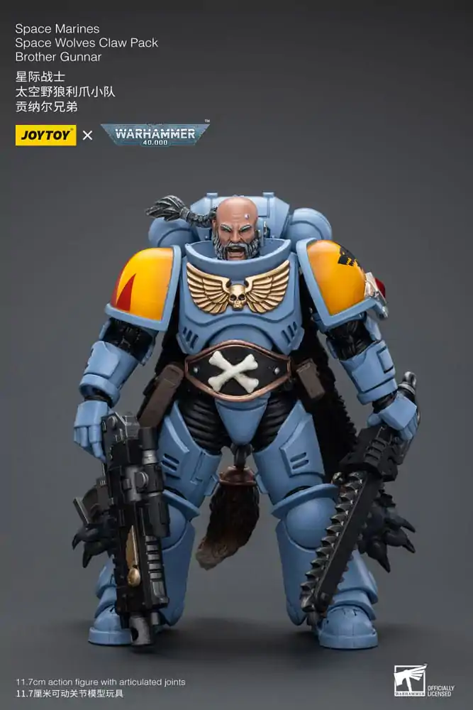 Warhammer 40k 1/18 Space Marines Space Wolves Claw Pack Brother Gunnar akciófigura 12 cm termékfotó