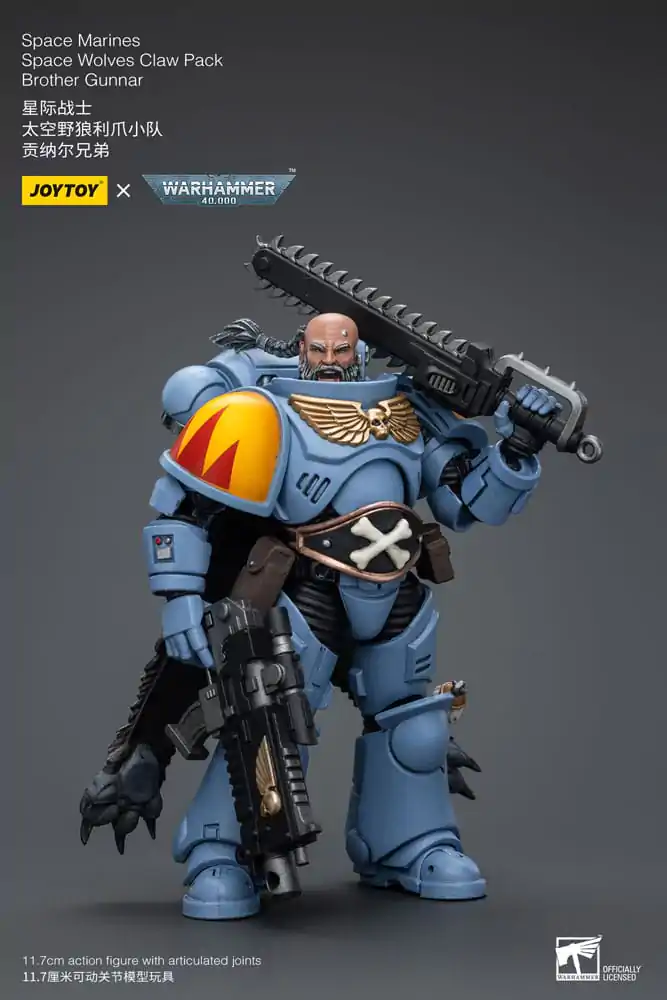 Warhammer 40k 1/18 Space Marines Space Wolves Claw Pack Brother Gunnar akciófigura 12 cm termékfotó