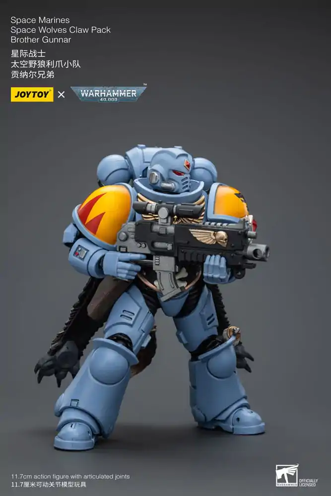 Warhammer 40k 1/18 Space Marines Space Wolves Claw Pack Brother Gunnar akciófigura 12 cm termékfotó