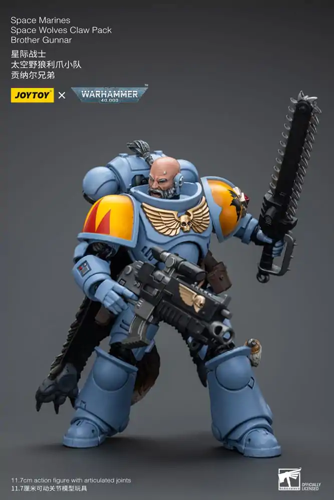 Warhammer 40k 1/18 Space Marines Space Wolves Claw Pack Brother Gunnar akciófigura 12 cm termékfotó