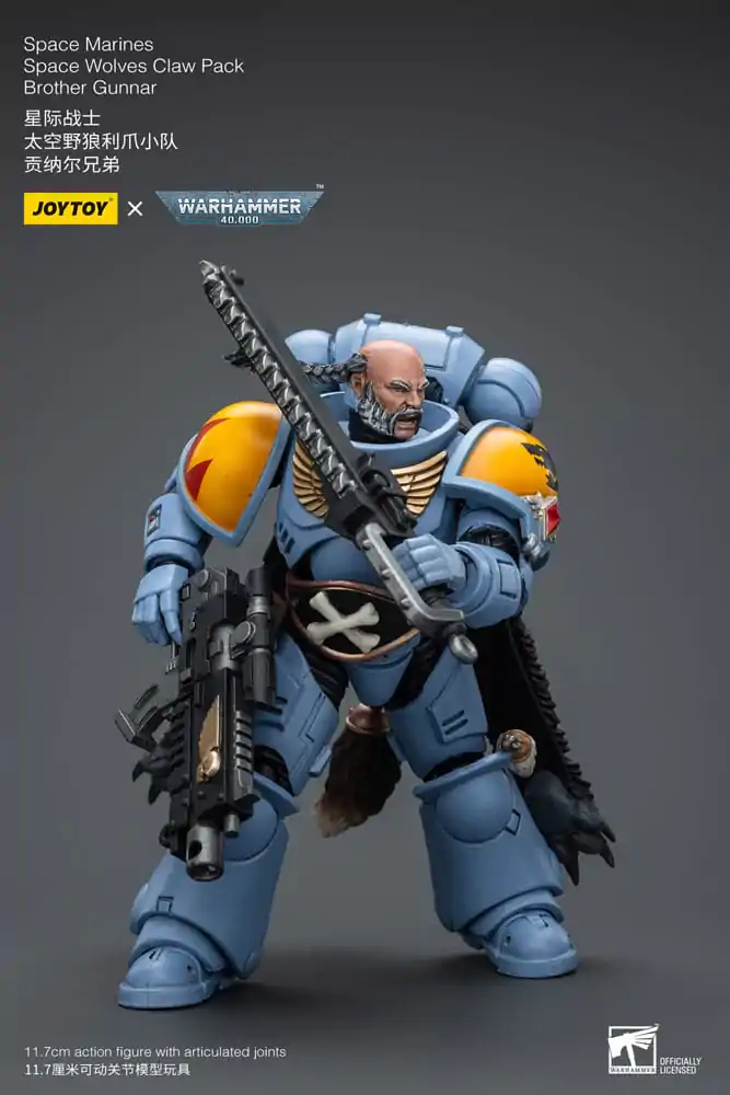 Warhammer 40k 1/18 Space Marines Space Wolves Claw Pack Brother Gunnar akciófigura 12 cm termékfotó