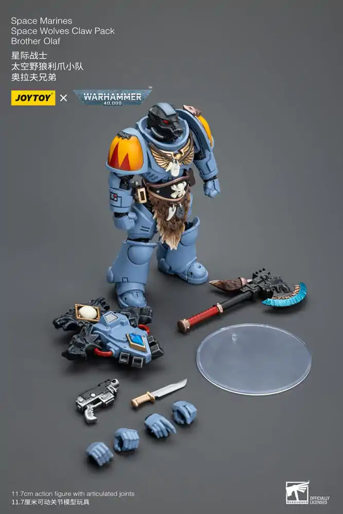 Warhammer 40k 1/18 Space Marines Space Wolves Claw Pack Brother Olaf akciófigura 12 cm termékfotó