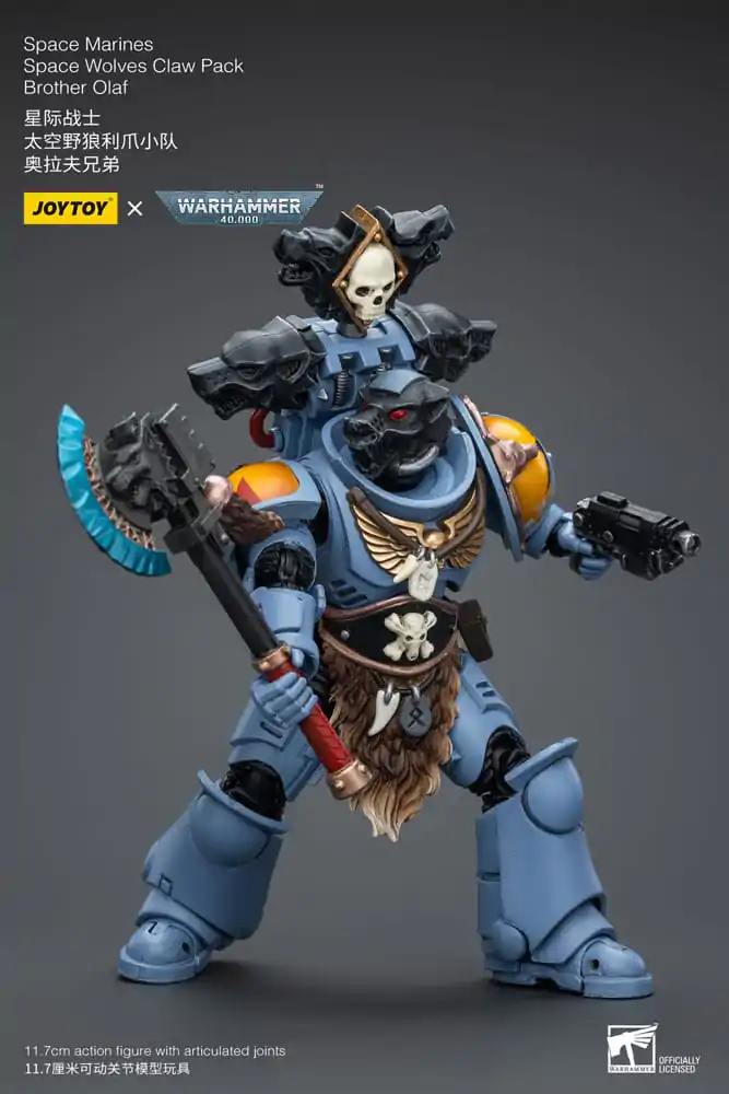 Warhammer 40k 1/18 Space Marines Space Wolves Claw Pack Brother Olaf akciófigura 12 cm termékfotó