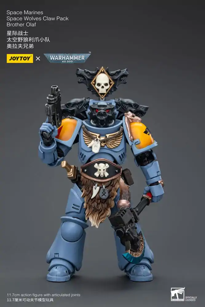 Warhammer 40k 1/18 Space Marines Space Wolves Claw Pack Brother Olaf akciófigura 12 cm termékfotó