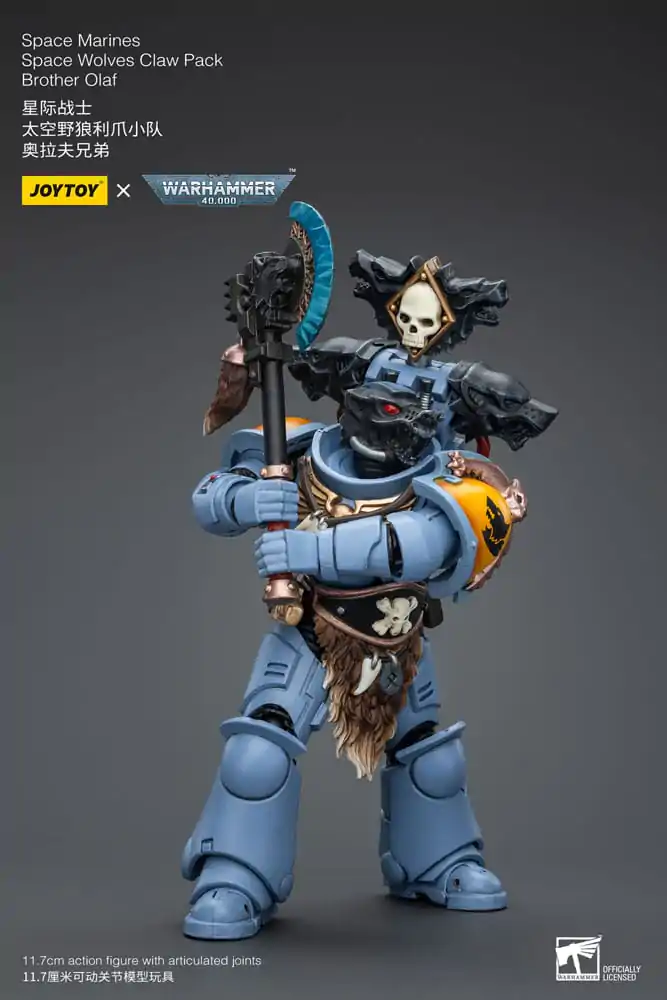 Warhammer 40k 1/18 Space Marines Space Wolves Claw Pack Brother Olaf akciófigura 12 cm termékfotó