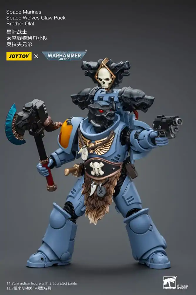 Warhammer 40k 1/18 Space Marines Space Wolves Claw Pack Brother Olaf akciófigura 12 cm termékfotó