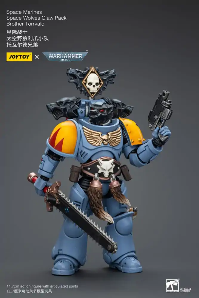 Warhammer 40k 1/18 Space Marines Space Wolves Claw Pack Brother Torrvald akciófigura 12 cm termékfotó