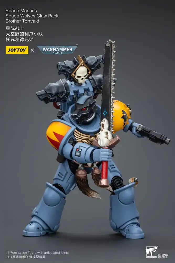 Warhammer 40k 1/18 Space Marines Space Wolves Claw Pack Brother Torrvald akciófigura 12 cm termékfotó