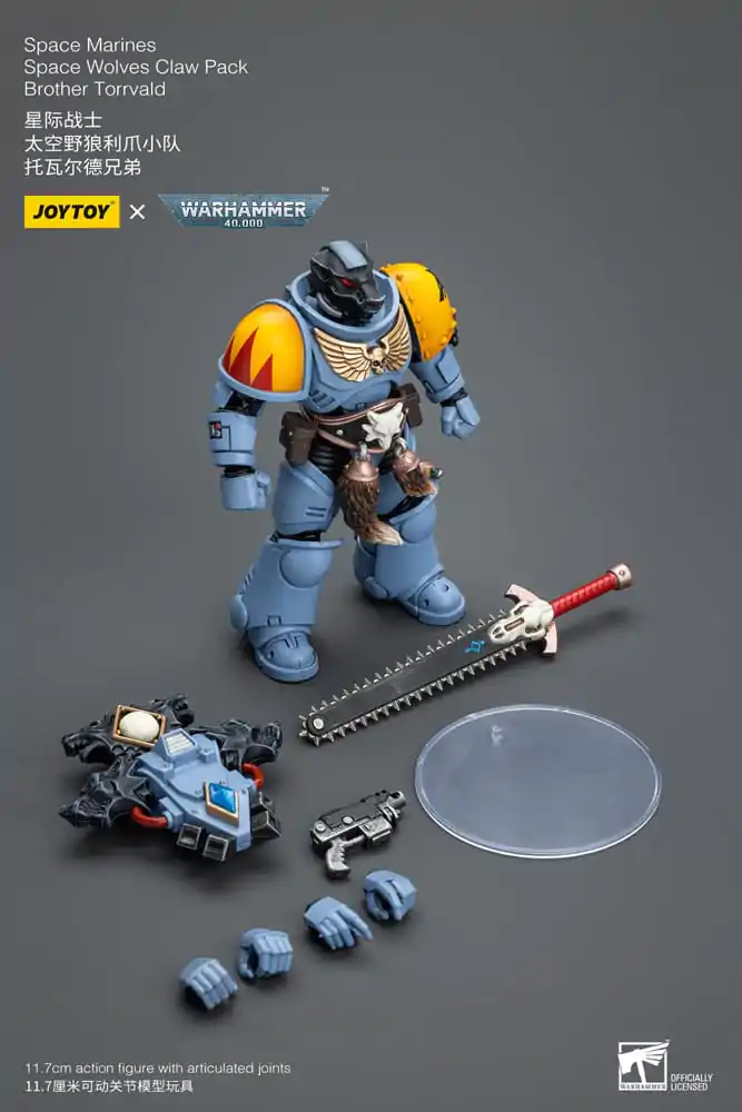 Warhammer 40k 1/18 Space Marines Space Wolves Claw Pack Brother Torrvald akciófigura 12 cm termékfotó