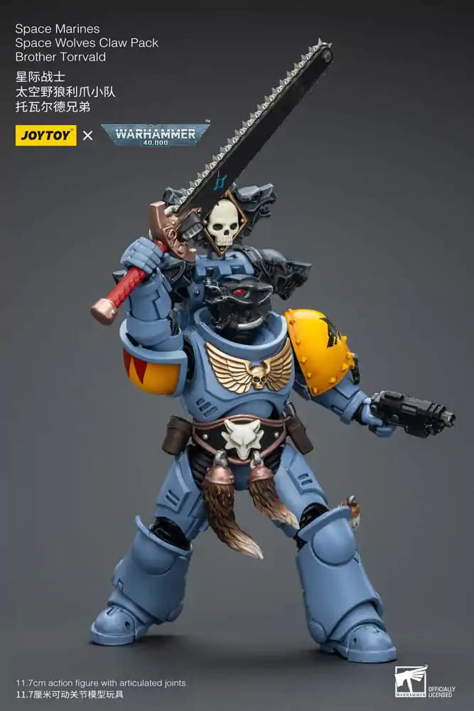 Warhammer 40k 1/18 Space Marines Space Wolves Claw Pack Brother Torrvald akciófigura 12 cm termékfotó