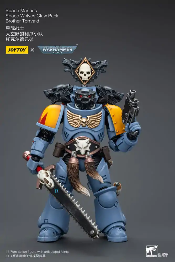 Warhammer 40k 1/18 Space Marines Space Wolves Claw Pack Brother Torrvald akciófigura 12 cm termékfotó