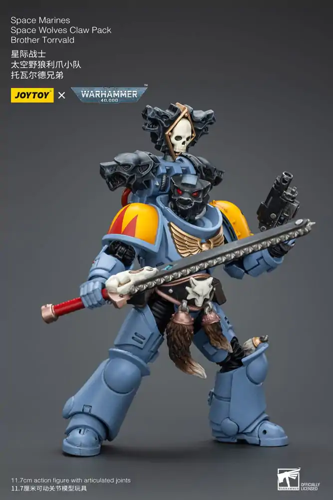 Warhammer 40k 1/18 Space Marines Space Wolves Claw Pack Brother Torrvald akciófigura 12 cm termékfotó